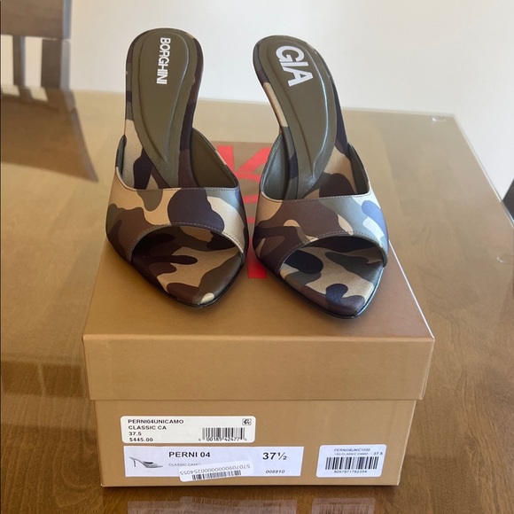 Gia Borghini Camouflage Open-Toe Mules - Picture 1 of 4